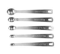 Mini Measuring Spoons Set - Stainless Steel Small Measuring Spoons | 1/64 1/32 1/16 1/8 1/4 TSP for Dry Liquid Ingredient, Tiny Spoon for Spices Jar Seasoning and Cooking
