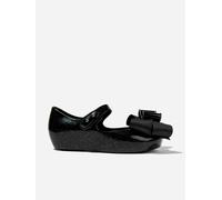 Mini Melissa Girls Mini Ultragirl Fab Bow Ballerinas in Black - Black - EU 25 - 26 UK 8 - 8.5