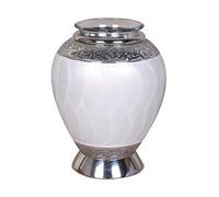 Mini Memorial Tealight Ashes Urn Candle Holder Child Pet Human Brass Aluminium Keepsake (White)