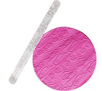 Mini Merry Christams Textured Acrylic Rolling Pin, 3D Transparent Embossing Rolling Pin, Non-Stick Embossed Fondant Roller,DIY Sugar Craft Fondant Biscuit Cake Decorating Tools Dough Gum Paste Roller