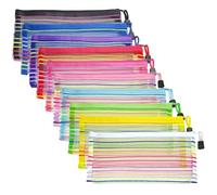 Mini Mesh Pouches 4 Pack, Small Mesh Bags with Zipper Nylon Makeup Pouches Bag Insert Diaper Inside Bag Organizers Home Organizing Size See Through Cute Colors (10 Pack Striped Mix 10 Colors)