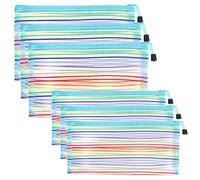 Mini Mesh Pouches 4 Pack, Small Mesh Bags with Zipper Nylon Makeup Pouches Bag Insert Diaper Inside Bag Organizers Home Organizing Size See Through Cute Colors (6 Pack Makeup Nylon Mesh Blue)