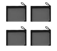Mini Mesh Pouches 4 Pack, Small Mesh Bags with Zipper Nylon Makeup Pouches Bag Insert Diaper Inside Bag Organizers Home Organizing Size See Through Cute Colors (4 Pack Mini Black)