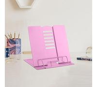 Mini Metal Book Stand Reading Book Holder Lightweight Cook Book Stands Portable Textbook Holders Adjustable Recipe Document Stand Tablet Music Book Stands&Holders(Pink)