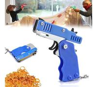 Mini Metal Burst Collapsible Rubber Band Gun Toy with 60pcs Safe Portable Rubber Band Children's Toy,Portable Shooting Game Outdoor Indoor Activities Gift,Christmas Toy for Children