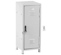 Mini Metal Lockers 4.1''x4.1''x11'' Talk Locker with Lock&Key,Small Safe Box Locker for Money, Miniature Storage Locker Lockable Unit for Bedroom Office School(white)