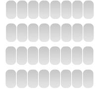 Mini Metal Plates for Magnetic Mount, Wall, Phone Holder, Case, Magnet, Crafts, DIY. Kit of 32 Silver Small 0.4" x 0.8" Iron Discs with 3M Adhesive Backing. Steel Replacement Sticker Set 32 Pack
