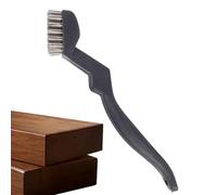 Mini Metal Scrub Brush - Precision Cleaning Toothbrush Style Tool, Stain Remover | Multi Material Bristle Construction Ergonomic Grip Compact Design Heavy Duty Rust Cleaner Slot Gap Detail Cleaning In