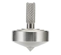 Mini Metal Spinning Top, Funny Desktop Gyro, Kill Time Reduce Stress ADHD Toys, Perfect Balance, Precision CNC Machined from A Solid Block of 304 Stainless Steel (Silver Style 2)