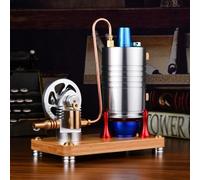 Mini Metal Steam Engine Kit, Vertical All-Metal Working Model with Base, 167ML Capacity, Educational Scientific Gift for Christmas Birthdays