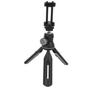 Mini Metal Tripod Stand for Mobile Phone and Camera, 360° Rotating Panorama, 5-Level Adjustable Height, Lightweight and Portable