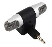 Mini Mic Digital Stereo Microphone - High Performance 3.5mm Jack Portable Mini Mic Digital Stereo Microphone for Recorder Mobile Phone Sing Song Karaoke - Black