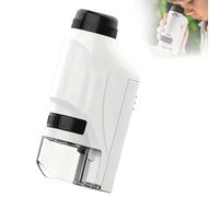 Mini Micro scope, 2026 New Portable Pocket Micros cope with Adjustable Zoom 60-120x Magnifying Glass, Handheld Microscope Miniscope with LED Lights Educational Science Kit (White B)