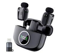 Mini Microphone, 2.4G 48KHz Wireless Lavalier Microphone, DSP Noise Reduction, compatible for iPhone and Android