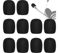 Mini Microphone Headset 10 Pack ChromLives Lapel Headset Microphone Windscreens Foam Covers Microphone Covers Mini Size Color Black