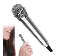 Mini Microphone Portable Tiny Mini Microphone with Wire Small Vocal Mic Chatting and Singing for Mobile Phone Laptop Notebook Silver
