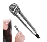 Mini Microphone Portable Tiny Mini Microphone with Wire Small Vocal Mic Chatting and Singing for Mobile Phone Laptop Notebook Silver, Small