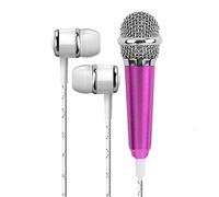 Mini Microphone Wired 3.5mm Stereo Studio Handheld Audio with Earphone KTV Karaoke Speech Noise Cancellation for Phone Computer (Color: A) (C) (A)