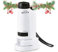 Mini Microscope, 2026 New Little Scientist Miniscope, Your Little Scientist Microscope with LED Light for Kids (Blue) (White)