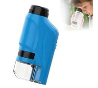 Mini Microscope, 2026 New Portable Pocket Microscope with Adjustable Zoom 60-120x Magnifying Glass, Handheld Microscope Miniscope with LED Lights Educational Science Kit (White A) (Blue A)
