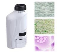 Mini Microscope for Kids, 60x-120x Magnification Plastic Portable Pocket Microscope, Educational Science Handheld Miniscope for Student, Your Little Scientist Mini Scope Toy for Children Adult(White)