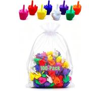 Mini Middle Fingers 100 Pack Colorful Flip the Bird Tiny Hands Gag Gift Adult Christmas White Elephant Stocking Stuffers Party Favors Office Prank Desk Decor