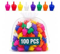 Mini Middle Fingers | 100Pack Colorful Flip the Bird Tiny Hands | Tiny Middle Fingers, 3D Printed Funny Flip the Bird Gag Gift | Adult White Elephant Stocking Stuffer Party Favor-100PCS
