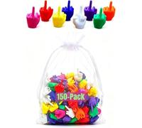 Mini Middle Fingers 150 Pack Colorful Flip the Bird Tiny Hands Gag Gift Adult Christmas White Elephant Stocking Stuffers Party Favors Office Prank Desk Decor