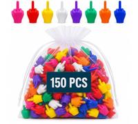 Mini Middle Fingers | 150Pack Colorful Flip the Bird Tiny Hands | Tiny Middle Fingers, 3D Printed Funny Flip the Bird Gag Gift | Adult White Elephant Stocking Stuffer Party Favor-150PCS