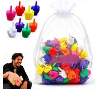 Mini Middle Fingers, 25/50/100 PCS Colorful Flip the Bird Tiny Hands Gag Gift Adult Christmas White Elephant Stocking Stuffers Party Favors Office Prank Desk Decor (50Pcs)