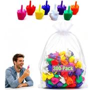 Mini Middle Fingers 50/100 Pack Colorful Flip the Bird Tiny Hands Gag Gift Adult Christmas White Elephant Stocking Stuffers Party Favors Office Prank Desk Decor (300pcs)