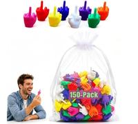 Mini Middle Fingers 50/100 Pack Colorful Flip the Bird Tiny Hands Gag Gift Adult Christmas White Elephant Stocking Stuffers Party Favors Office Prank Desk Decor (150pcs)