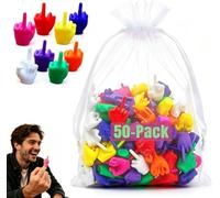 Mini Middle Fingers, 50/100 PCS Colorful Flip the Bird Tiny Hands Gag Gift Adult Christmas White Elephant Stocking Stuffers Party Favors Office Prank Desk Decor (50PCS)