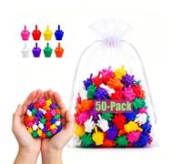 Mini Middle Fingers, Colorful Tiny Hands Adult Novelty Gag Decor, Colorful Flip the Bird Tiny Hands Gag Gift, Durable PLA Material, Office Pranks, Party Favors, and Desk Decor (50pcs)