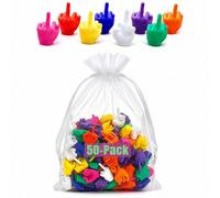 Mini Middle Fingers Gifts, 50pcs Hilarious Middle Finger Surprise Gift Box | Middle Finger Gifts Flip the Bird Tiny Hands for Adults Perfect Adult Prank Pop Up Gift Christmas White Elephant Stocking