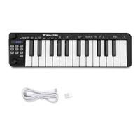 Mini MIDI Keyboard, N-25 25 Key MIDI Controller for Beginner with Velocity-Sensitive Mini Keys&Light-up Rocker&Music Production Software (Black)