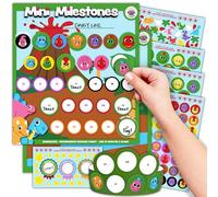 Mini Milestones Potty Training Chart - Teeth Brushing - Sticker Behavior Reward Chart for Toddlers by Lil ADVENTS - Activity Board, Motivation Stickers, Badges, Kids Crown - Set of 2 - Dinosaurs