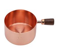 Mini Milk Pan, Rose Gold Stainless Steel Butter Warmer with Pour Spout and Wooden Handle for Heating Smaller Liquid Portions, Butter Warmer Milk Pot for Stove Top (250ml)