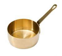 Mini Milk Pot 100 ml Stainless Steel with Long Handle and Hanging Eyelet, Heat Resistant Sauce Pan for Warming Milk, Cooking Baby Porridge, Coffee Infusion (Gold (100 ml)