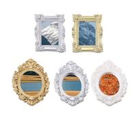 Mini Mirror, Authentic Curved Design, 7x5cm, Frame Mirror, European Victorian Baroque Miniature Frame, Coordinated Proportions, For Kids Lovers Family Friends Boys Girls Youth