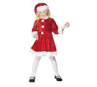 Mini Miss Santa Velour Christmas Fancy Dress Party Costume