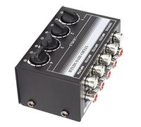 Mini Mixer to Record the Small Club of the Study Console, Upper Performance, Passive Mixer 4 Channels for Instruments -CD Player Recablator Mobile Telephones Mobile Telephones, Black Metal Metal
