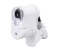 Mini Mobile Phone Microscope 60X Zoom Microscope Magnifying Glass LED UV Light Mini Mobile Phone Clip Microscope for Currency Detecting