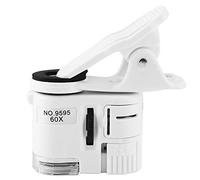 Mini Mobile Phone Microscope, Fydun Handheld Phone Microscope 9595W 60X Pocket Mobile Magnifying Glass Led Uv Light Clip Microscope for Biological Jewelry Coins Currency Stamps Antiques