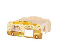 mini&moe Camping Hamster Houses and Hideouts - Wooden Multi-Room Hamster Hideout Small Animal Habitat Decor Shelter with Platform for Dwarf Gerbils Chinchilla Rat Mouse