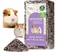 mini&moe Hamster Bedding 25 Liters: Dust-Free and Odor Control Moisture Absorbent Natural Paper Small Pet Bedding - for Guinea Pigs, Hamsters, Rabbits, and Small Animal