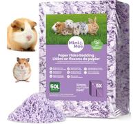 mini&moe Hamster Bedding: Dust-Free and Odor Control Moisture Absorbent Natural Paper Small Pet Bedding - for Guinea Pigs, Hamsters, and Rabbits, 50 Liters