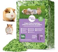 mini&moe Hamster Bedding: Dust-Free and Odor Control Moisture Absorbent Natural Paper Small Pet Bedding - for Guinea Pigs, Hamsters, and Rabbits, 50 Liters