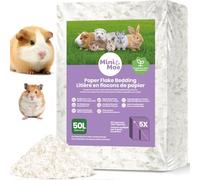 mini&moe Hamster Bedding: Dust-Free and Odor Control Moisture Absorbent Natural Paper Small Pet Bedding - for Guinea Pigs, Hamsters, and Rabbits, 50 Liters