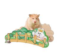 mini&moe Hamster Bridge - Wooden Hamster Climbing Toys Cage Accessories and Decor Small Animal Ladder for Rats, Mice, Gerbils, Syrian Hamsters, Strolling Floral Trail